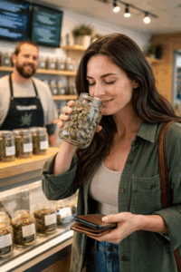 PA patient Smelling Terpenes at a Dispensary
